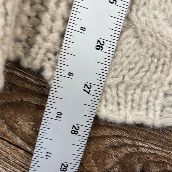 Aerie Sweater Women OS Ivory Open Front Cardigan Cable Knit Sleevesless Mohair - Picture 7 of 9